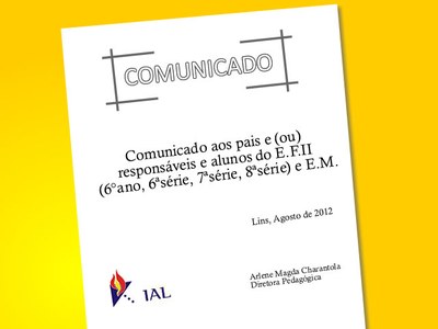 Comunicado: Avaliação Institucional do IAL