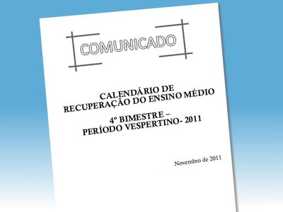 Calendário de Recuperação E.M - 4º Bim