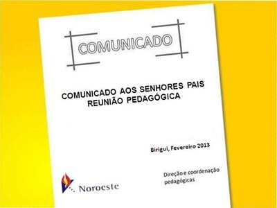 COMUNICADO AOS SENHORES PAIS  REUNIÃO PEDAGÓGICA