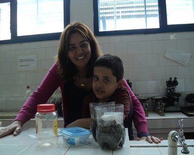 Experiência no laboratório